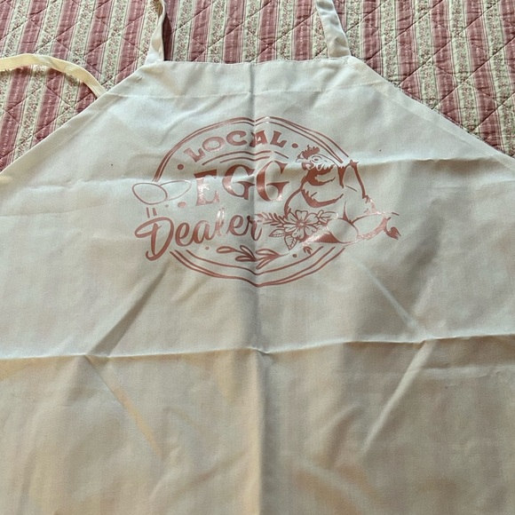 Local Egg Dealer white apron -34” by 30”-fun apron for your friendly farmer- new - Picture 3 of 7